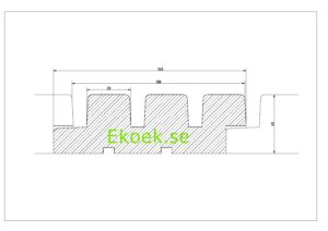 Ribbad bränd träpanel för fasad